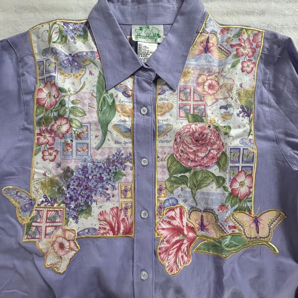 The Quacker Factory Women's Button Down Top Cotta… - image 5